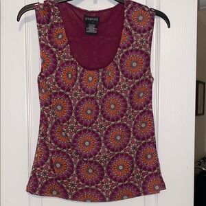 George Women's Tank Top - Burgundy and Orange Floral